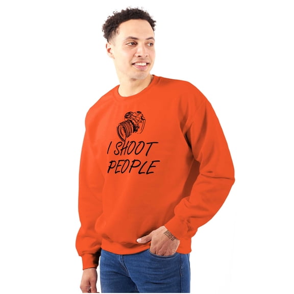 I Shoot People Camera Photography Pun Unisex Plus Fleece Graphic Sweatshirt Brisco Brands 2X