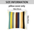 thumbnail image 5 of Unique Bargains Floral Printed Home Decor Striped Decorative Pillow Covers (2 Count) Blue Yellow 18" x 18", 5 of 6