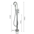 thumbnail image 3 of Floor Standing Bathtub Faucet Single Handle Mixer Tap 360° Rotation Spout Shower Faucets With ABS Handshower Bathroom Shower Tap, 3 of 10