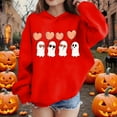 thumbnail image 3 of bbymog Halloween Girls' Fashion Spooky Cute Hoodie Long Sleeve Hooded Sweatshirts for Teen Girls Fall Winter Boys Hoodie Red 3 Years, 3 of 10