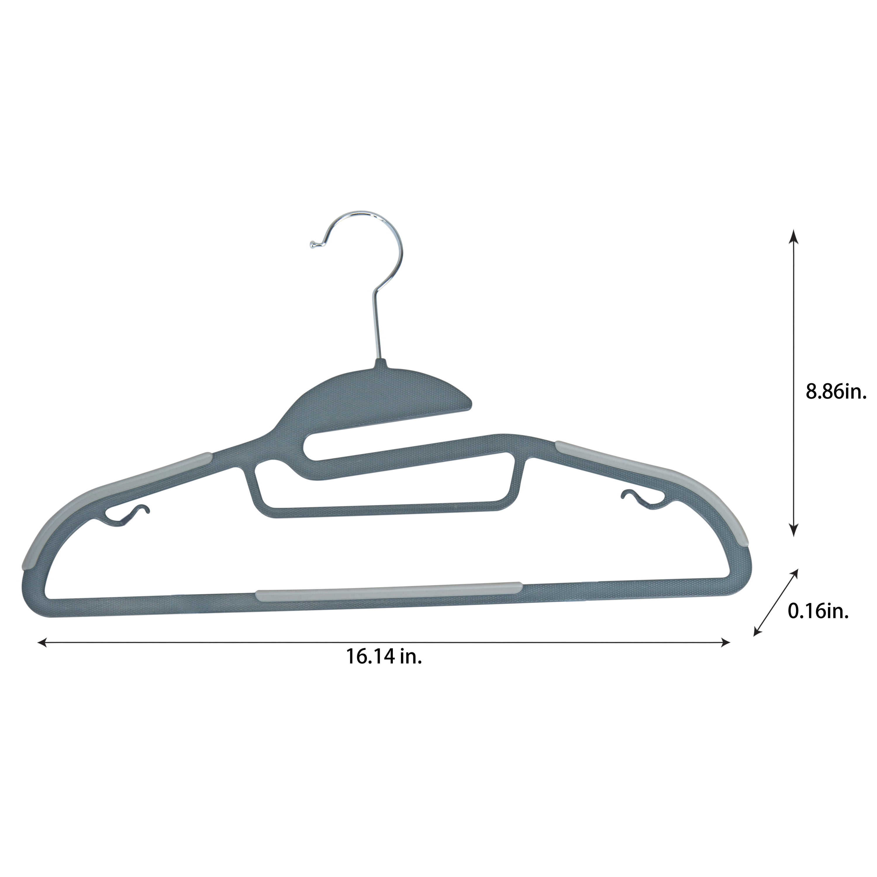 Simplify 24 Pack Plastic Ultimate Adult Shirt Hanger in Dark Grey