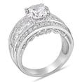 thumbnail image 2 of Sterling Silver Round center with channel set Princess cut Simulated Diamond Band Ring, 2 of 2