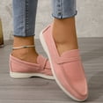 thumbnail image 6 of Lovskoo Flats Loafers Comfortable Loafers For Women Round Toe Faux Suede Slip-On Moccasins Shoes Classic Casual Driving Penny Loafers Pink, 6 of 8
