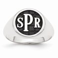 thumbnail image 1 of Solid 925 Sterling Silver Monogram Signet Ring Band Size 6.5, 1 of 4