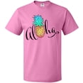 thumbnail image 3 of Inktastic Aloha- in Cursive with Pineapple Rainbow Colors T-Shirt, 3 of 5