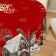 thumbnail image 3 of Duangreer Classic Christmas Round Tablecloth, Santa Claus Snowman Snowhouse Print Waterproof Wrinkle Resistant, Table Cover for Family Party, Dining, Indoor and Outdoor, 70''Round, 3 of 6