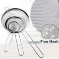 thumbnail image 4 of 3 Sizes High Quality Stainless Steel Fine Mesh Colander Set 8/14.3/20cm, for Kitchen Flour Quinoa Rice Pasta Powdered Sugar and More - Created with Reinforced Handle, 4 of 5