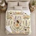 thumbnail image 5 of Vintage-Inspired Bumblebee Wildflower Botanical Pattern, Cozy Friendship Quote Scene, Warm Flannel Blanket for Living Room and Reading Nook, Art Lovers Friendship Gift, Artistic Home Decor, 5 of 9