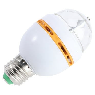 RGB LED Rotating Disco Party Light Bulb with E27 Screw Base Strobe Bulb Multi Changing Color Crystal Stage Light (Random Color Rubber Strip)
