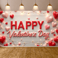 thumbnail image 5 of Red Heart Valentine's Day Banner Pink Flower Dance Party Display Balloon Decor Cupcake Design Romantic Backdrop for Valentine's Day Party Dance Event Romantic Celebration, 5 of 9