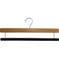 thumbnail image 3 of INTERNATIONAL HANGER Extra Long Walnut Wood Pant Hanger with Velvet Non Slip Bar, 50 Pack, 3 of 5