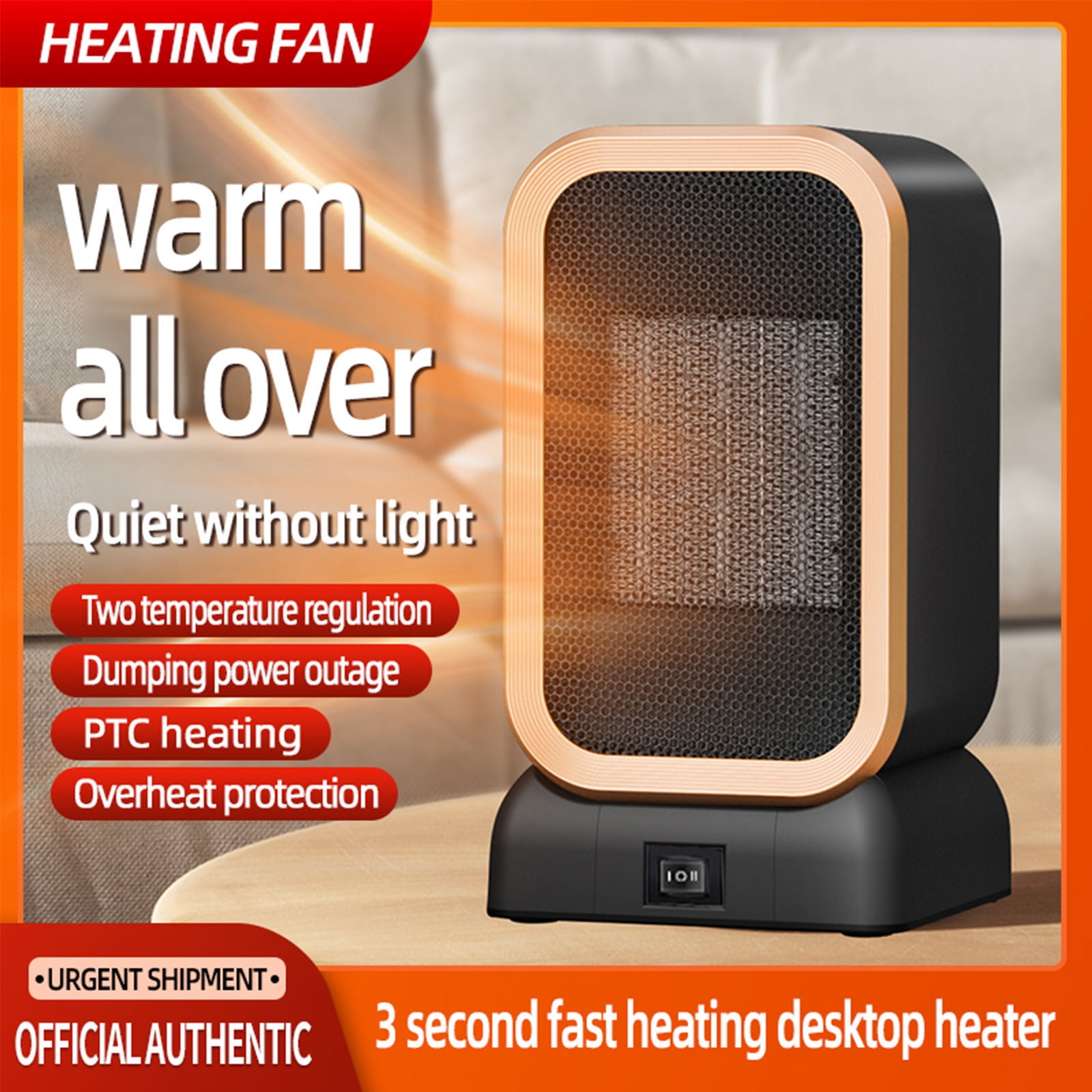 YZEGDCH Space Heaters for Indoor Use, Fast Electric Portable Ceramic Heaters, PTC Fast Heating Ceramic Room Small Heater for Bedroom, Office and Indoor Use, Winter Gifts for Family Friends
