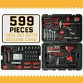 thumbnail image 3 of Ktaxon 599pcs Portable Tool Set With Rolling Tool Box, Home Auto Repair Tool Kit Mechanic Tool Set with 21V Max Cordless Power Drill, 3 of 13