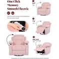 thumbnail image 3 of LAZZO Nursery Recliner Chair, Power 320° Swivel Chair with Remote, Cup Holder, Adjustable Armrest, Footrest, Pink, 3 of 8