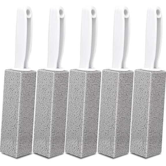 5 Pack Pumice Stone for Cleaning, Pumie Scouring Stick with Handle, Pumice Stone Toilet Bowl Cleaner, Hard Water Stain Remover for Toilet, Bathroom, Kitchen Sink, Grill