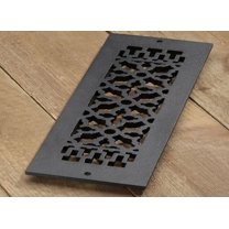 Reggio Registers 616-Nh Scroll Series 4" X 14" Floor Grille - Cast Iron