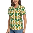 thumbnail image 2 of Xecao Corn 8 for Women's V-Neck T-Shirts-Elegant Half-Sleeve Tops Perfect for Summer-Small, 2 of 5