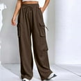 thumbnail image 4 of RYDCOT Cargo Sweatpants Joggers for Women Wide Leg Long Pant Loose High Waist Lounge Casual Athletic Pant Workout Joggers Pant with Pockets on Clearance, 4 of 8