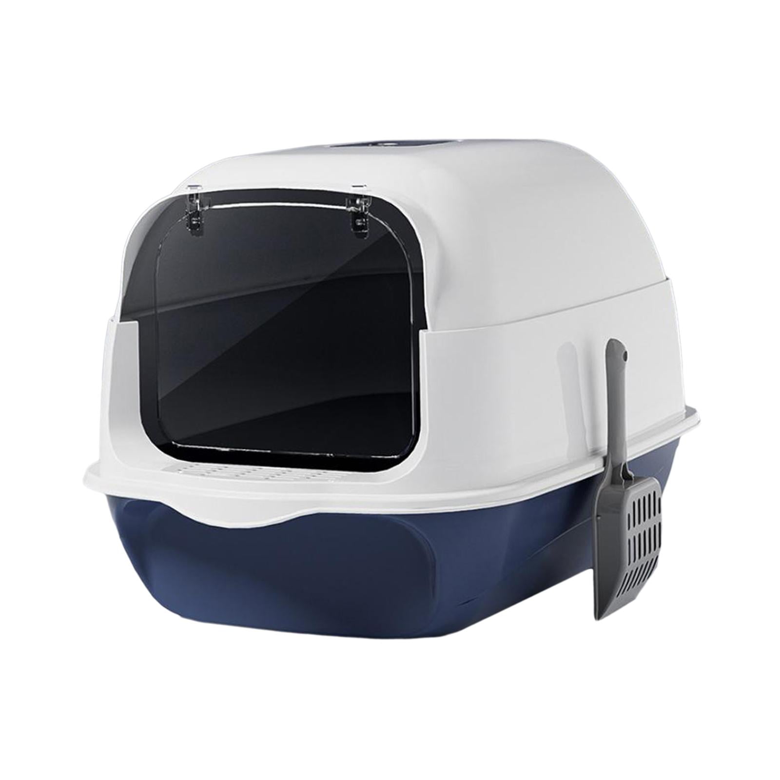 YWMJZEU Cat Litter Box with Hood Kitten Potty Removable Portable Large Cat Litter Litter Blue
