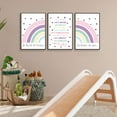 thumbnail image 2 of 3Pcs Rainbow Nursery Canvas Wall Art Boho Pink Cute Inspirational Wall Decor Pictures Kids Room Posters Prints for Nursery Kids Teens Playroom Room Boys Girls Bedroom Decoration, 2 of 5
