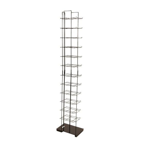 SSWBasics Black Floor Standing Ball Cap Rack and Hat Display Rack - Retail Hat Organizer Stand - 78"H x 10"W x 15½”D - Holds Up To 72 Caps Vertically