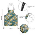thumbnail image 3 of Teal Gold Marble Pattern Kids Aprons for Girls and Boys,Adjustable Neck Strap Toddler Aprons for Kids Cooking Baking, 3 of 6