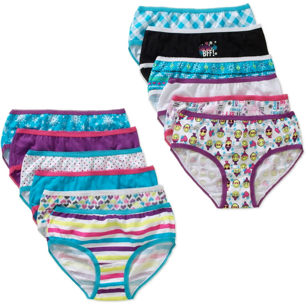 Faded Glory 12 Days of Undies Girls Hipster Panty, 12 pack Walmart