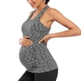 thumbnail image 3 of Ecavus Women's Maternity Tank Tops Workout Athletic Yoga Tops Black Heather M, 3 of 4