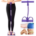 thumbnail image 1 of 2 Tube Foot Pedal Pull Rope, Convenient to Use Easy to Carry Sit Up Training Rope Fitness Pull Rope, for Indoor and Outdoor Fitness Training Fitness Equipment Yellow,Purple, 1 of 7