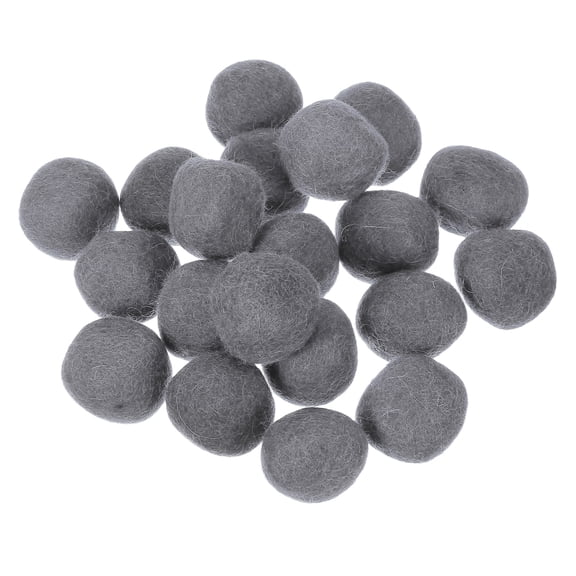 Uxcell 20 Pcs Wool Felt Balls Beads, 1.2 Inch Felt Pom Poms for Crafts, Handmade Pompoms Bulk Small Bead for Nursery Handicrafts and DIY Art Decoration, Gray
