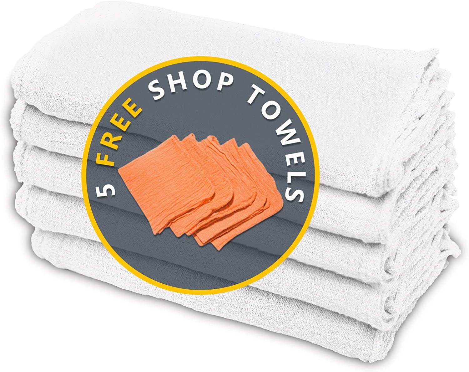 Cotton Homes Shop Towels Rags Pack of 50 White (0.33/Each) 12 x14