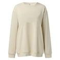 thumbnail image 4 of Vedolay Women's Pullover Sweatshirt Plus Size Long-Sleeve Crewneck Tee Shirt Khaki,M, 4 of 5