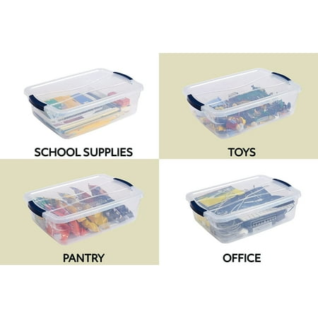 RubberMaid - Cleverstore Plastic Storage Tote Container with Lid (6 Pack)