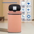 thumbnail image 4 of FDW 13Gal Pink Touchless Trash Can - Stainless Steel Auto Lid for Kitchen/Office, 4 of 8