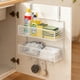 thumbnail image 5 of Organizador para colgar en la puerta con cestas de almacenamiento de dos niveles y ganchos | Estante colgante de metal para baño, cocina y despensa, 5 of 5