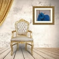 thumbnail image 3 of Fab Funky 32x26 Gold Ornate Wood Framed with Double Matting Museum Art Print Titled - Highland Cow 2, Blue, Portrait, 3 of 4
