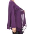 thumbnail image 4 of Sakkas Isenia Cardigan Open Front Kimono Long Sleeve Embroidered Top Blouse Lace - Purple - One Size Plus, 4 of 5