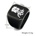 thumbnail image 2 of PAMTIER Men's Stainless Steel Square Vintage Animal Domineering Horse Punk Ring Black Size 10, 2 of 5