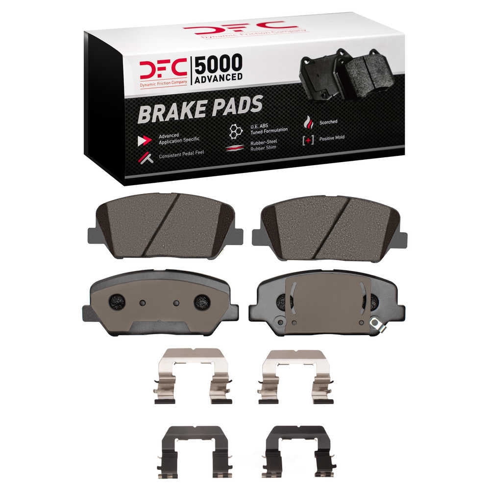 Dynamic Friction Company 1551-1413-01 DFC 5000 Advanced Brake Pads - Ceramic and Hardware Kit - OE