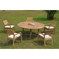 thumbnail image 6 of Grade-A Teak Dining Set: 5 Seater 6 Pc: 72" Round Table And 5 Vellore Stacking Arm Chairs Outdoor Patio WholesaleTeak #51VL1706, 6 of 6