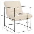 thumbnail image 3 of Safavieh Portland Modern Metal and Wood Dining Arm Chairs, Creme/Black, 3 of 6