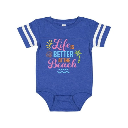

Inktastic Life is Better at The Beach with Sunshine Seashell and Palm Trees Gift Baby Boy or Baby Girl Bodysuit