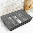 thumbnail image 1 of Étui de Rangement pour Couverts avec Couvercle en PVC, Boîte de Rangement d'Ustensiles Pliable à 5 Compartiments, Coffre de Rangement pour Couverts, Porte-Couverts Portable avec Poignée pour Ustensiles de Cuisine à la Maison, 1 of 11