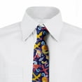 thumbnail image 3 of Men's Tie, Abstract Birds and Curves, 3.7", Indigo and Multicolor, by Ambesonne, 3 of 4