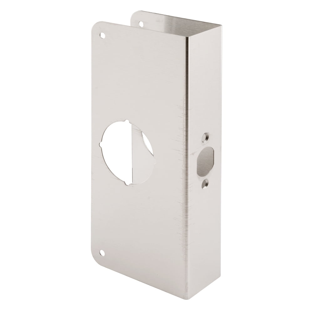 Photo 1 of 1-3/4 in. x 9 in. Thick Solid Brass Lock and Door Reinforcer, 2-1/8 in. Single Bore, 2-3/8 in. Backset