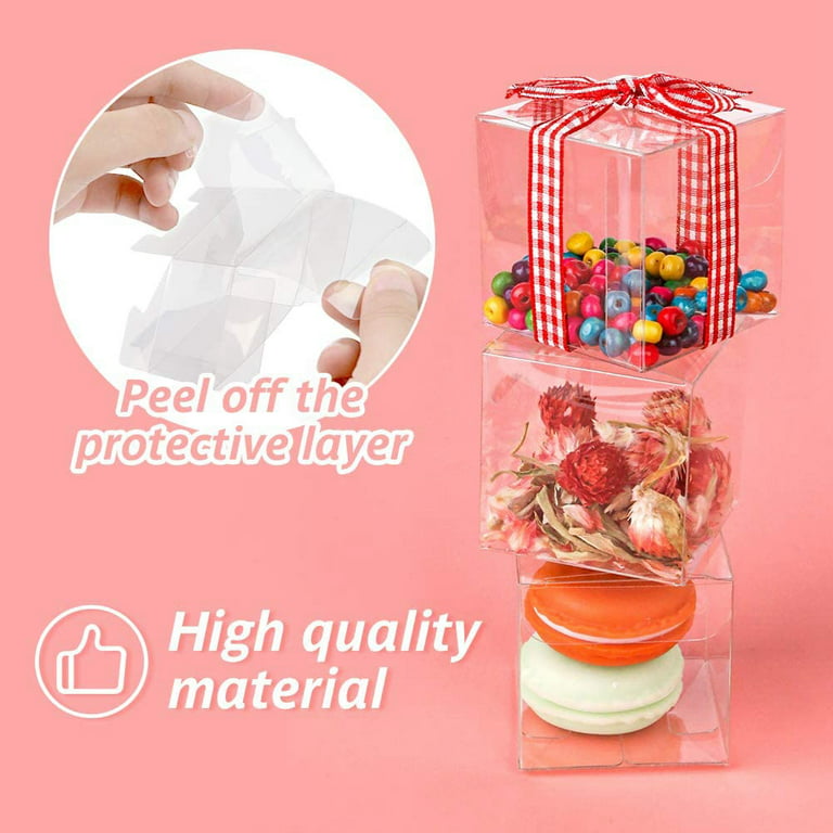 50pcs Clear Favor Boxes Plastic Gift Box Pvc Packing Box Gift