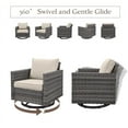 thumbnail image 2 of PARKWELL Outdoor Swivel Glider Chair Set of 2, Patio Swivel Rocking Lounge Chair with Beige Cushions for Balcony Patio, Gray Wicker, 2 of 7