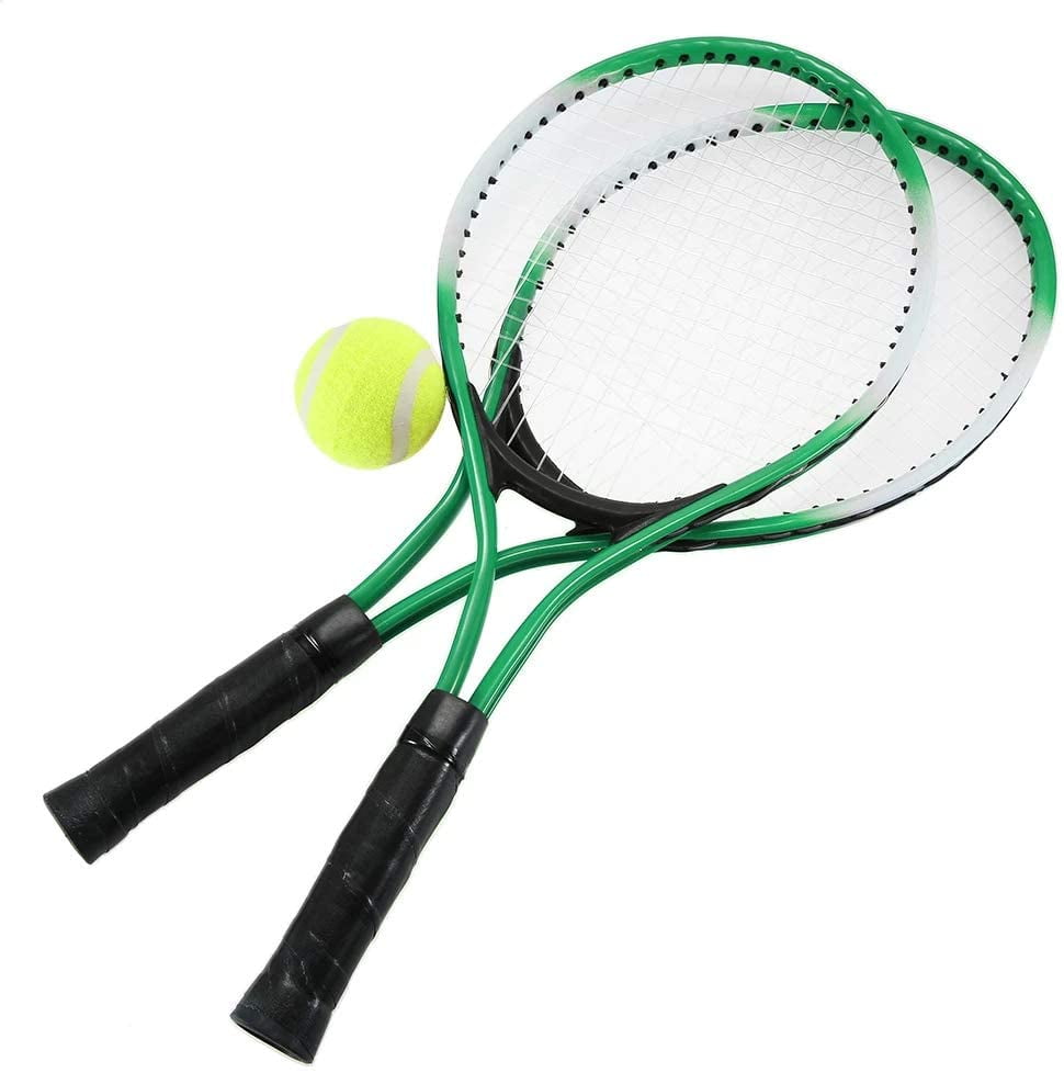 Pro 2 Player Tennis Rackets Set Aluminium Metal Rackets Carry Case 1 Free Ball 