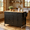 Black, variant on Homy Casa Kitchen Island Cart with Solid Wood Top, 4 Door Cabinet, 2 Drawers, Spice & Towel Rack, Blue