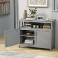 thumbnail image 2 of Costway Kitchen Buffet Server Sideboard Storage Cabinet with 2 Doors & Shelf Gray, 2 of 10